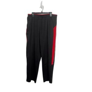 Athletic Works Black & Red Elastic Waist 2XL Athleisure Pants Comfy Utility